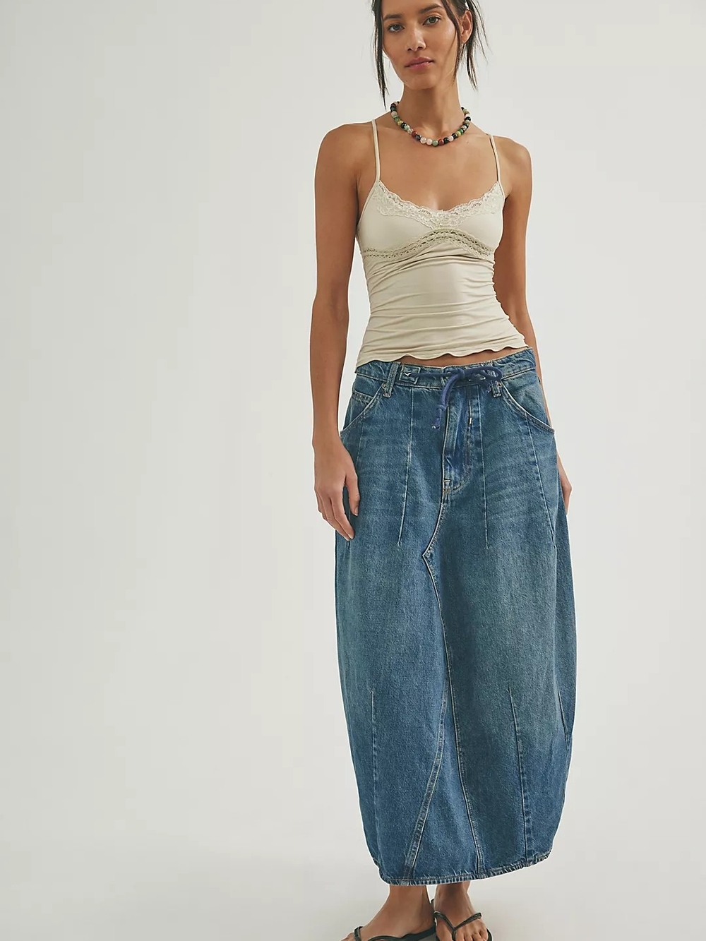 We The Free Bittersweet Denim Maxi Skirt